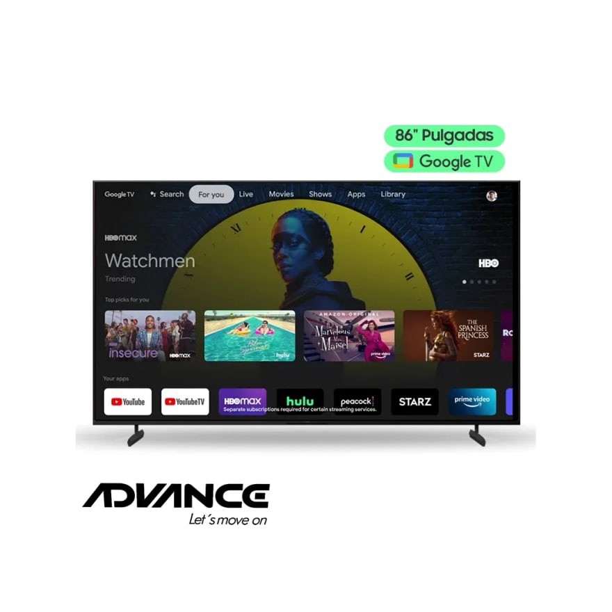 Televisor Advance 86 pulgadas UHD DLED 2GB 8GB Google TV