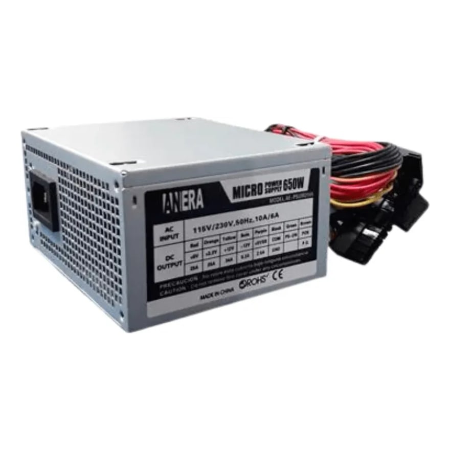 Mini fuente de poder Anera 650W + cable de poder