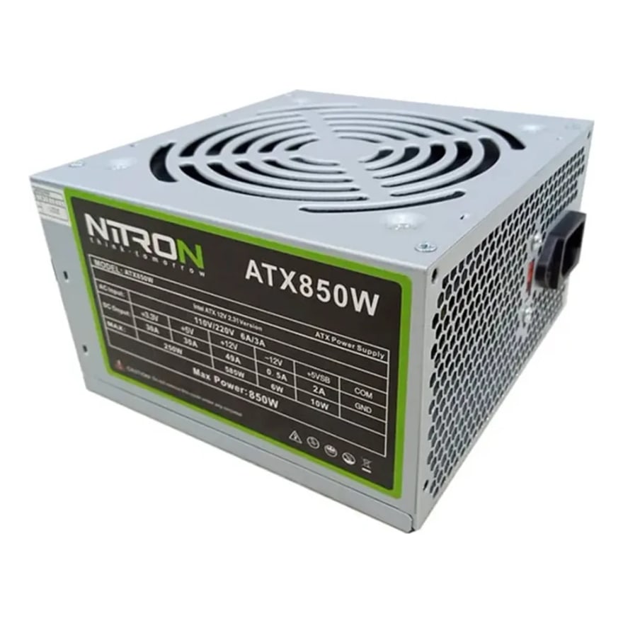 Fuente de poder gamer Nitron 850W económica