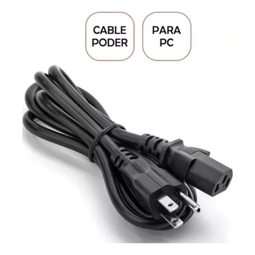 Cable de poder para PC 10A 250V 1.2 metros económico