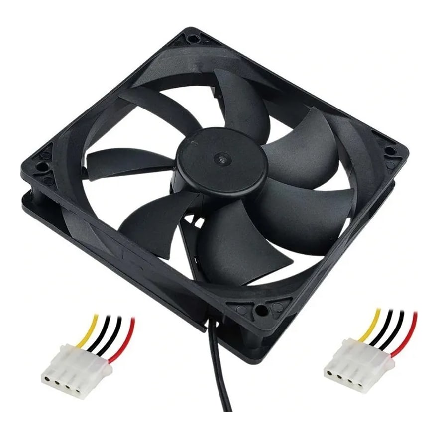Ventilador para PC 12x12 cm 12V 0.14A con luz LED 4 pines