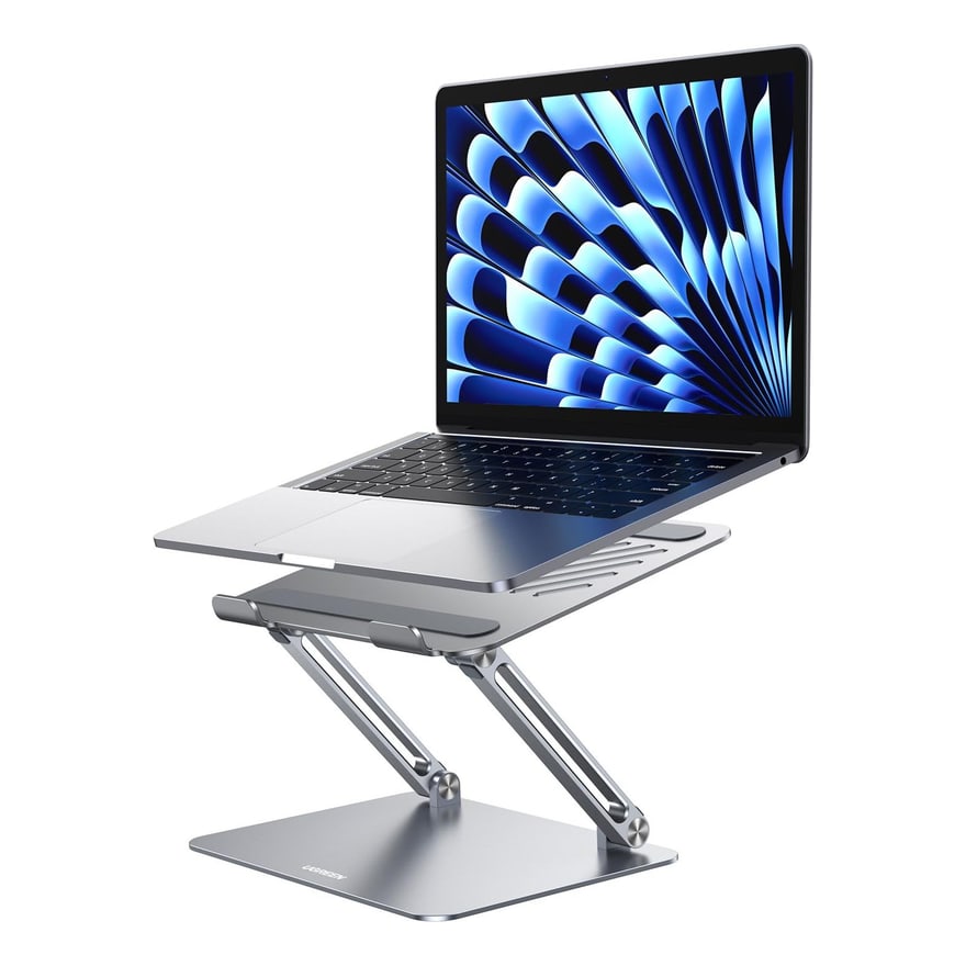 Soporte para laptop pegable a la base color gris