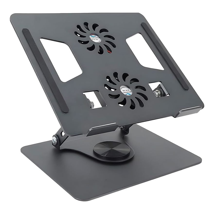 Soporte para laptop de acero giratorio 360°, hasta 18 pulgadas
