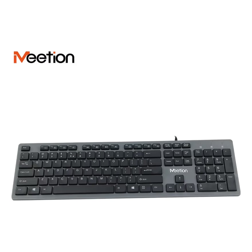 Teclado USB Meetion K841 diseño ergonómico, cable 1.7 m, negro
