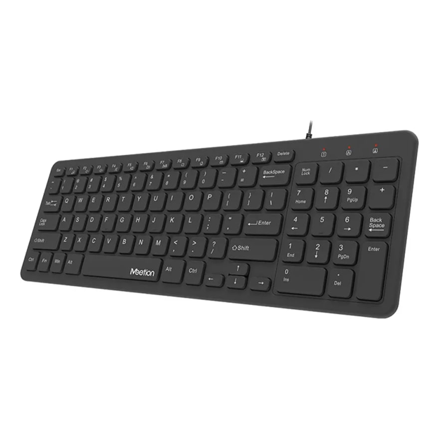Teclado de oficina alámbrico Meetion K410 de membrana, negro