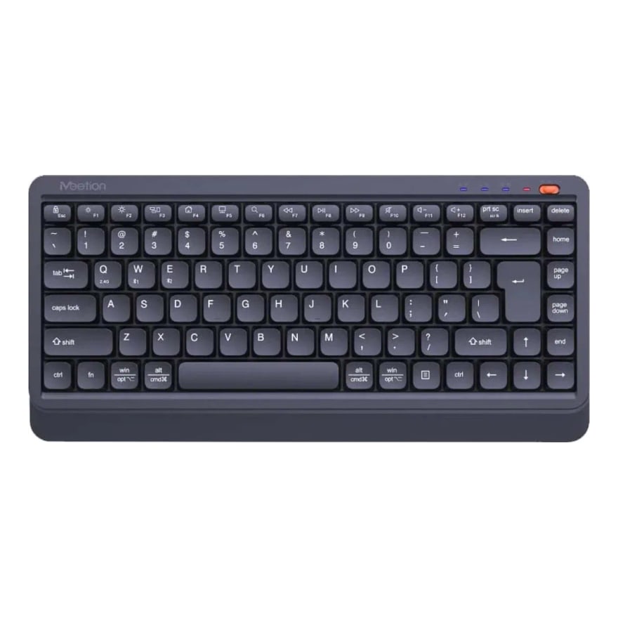 Teclado inalámbrico mini Meetion BTK500 recargable tipo C, Bluetooth y 2.4 GHz, blanco