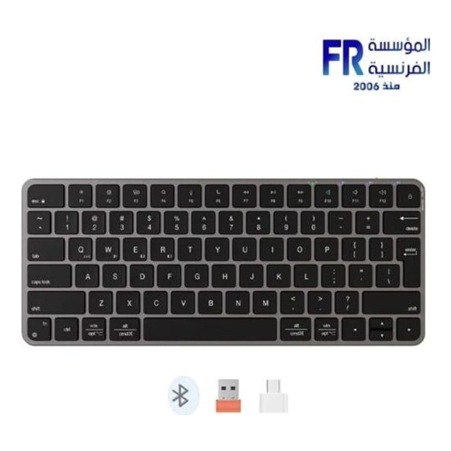 Teclado inalámbrico Meetion iKey K210 recargable tipo C, Bluetooth y 2.4 GHz, delgado 78 teclas, rosado