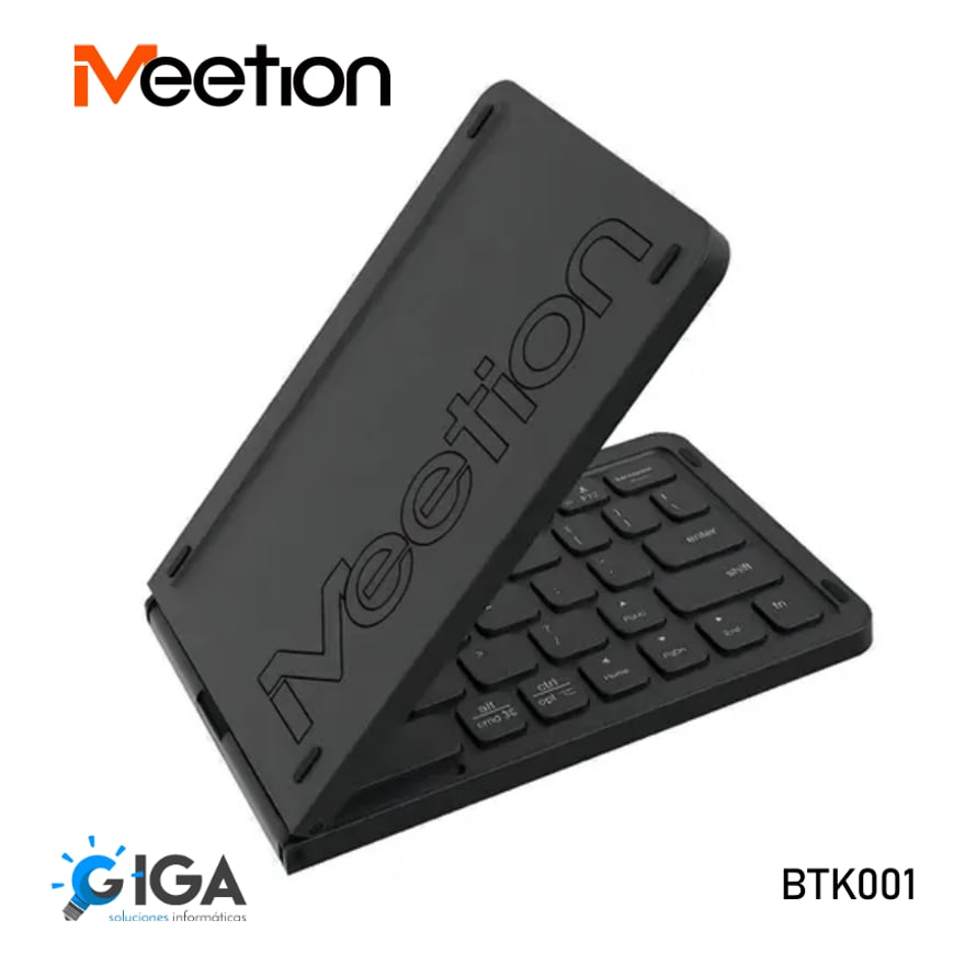 Teclado plegable portátil Bluetooth Meetion BTK001 ultradelgado recargable USB-C para iOS, Android y Windows, negro