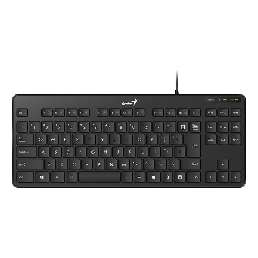 Teclado alámbrico USB Genius LuxeMate 109 slim multimedia, negro