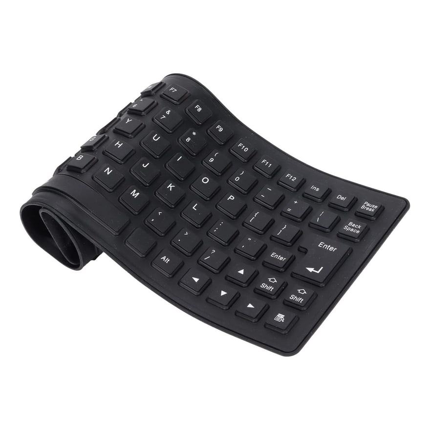 Teclado flexible pequeño USB, negro