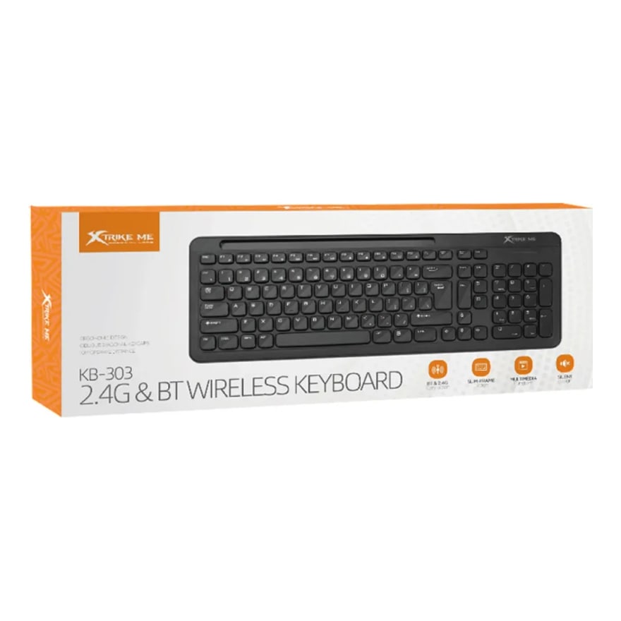 Teclado inalámbrico Xtrike Me KB-303 2.4 GHz y Bluetooth, numérico, negro