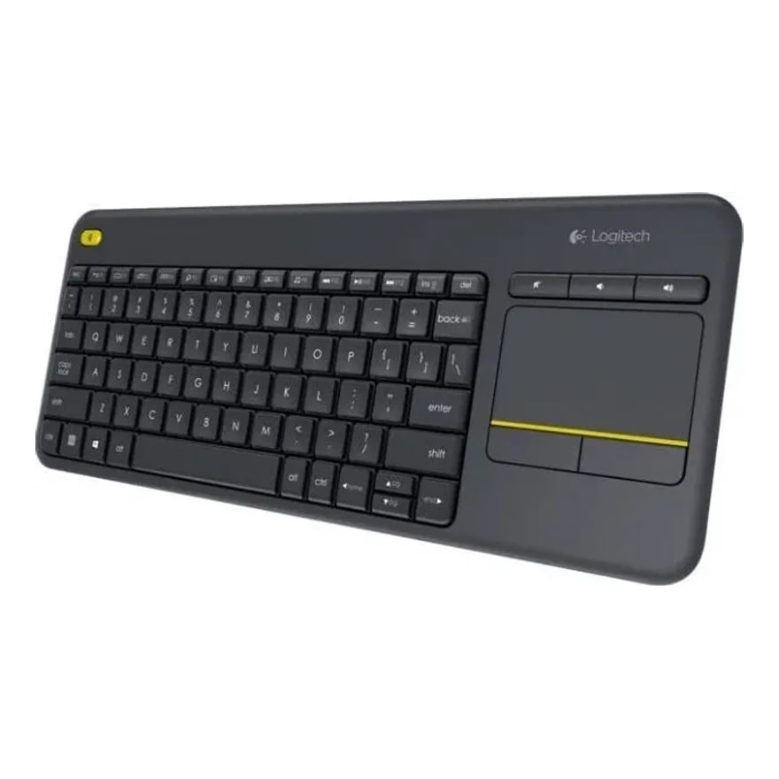 Teclado inalámbrico Logitech K400 Plus mini con touchpad integrado, 2.4 GHz, negro