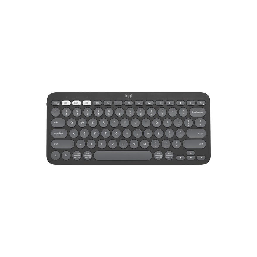 Teclado Bluetooth Logitech Pebble Keys 2 K380s en español, hasta 3 dispositivos, rosado