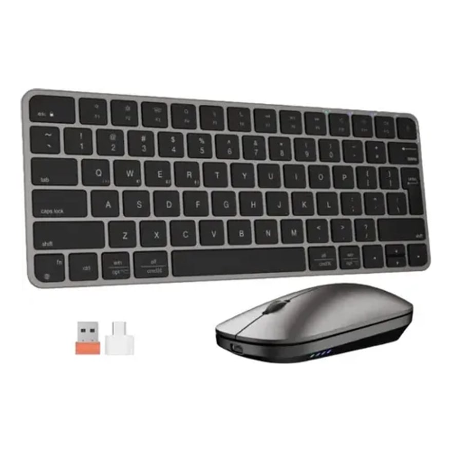 Combo teclado y mouse inalámbrico Meetion iKey C210 Bluetooth, teclado numérico tipo Magic, delgado, rosa dorado