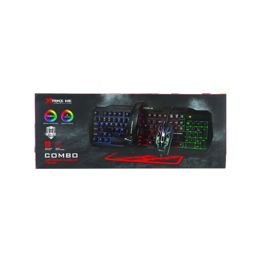 Combo teclado y mouse alámbrico Xtrike Me MK-507 numérico, silencioso, negro