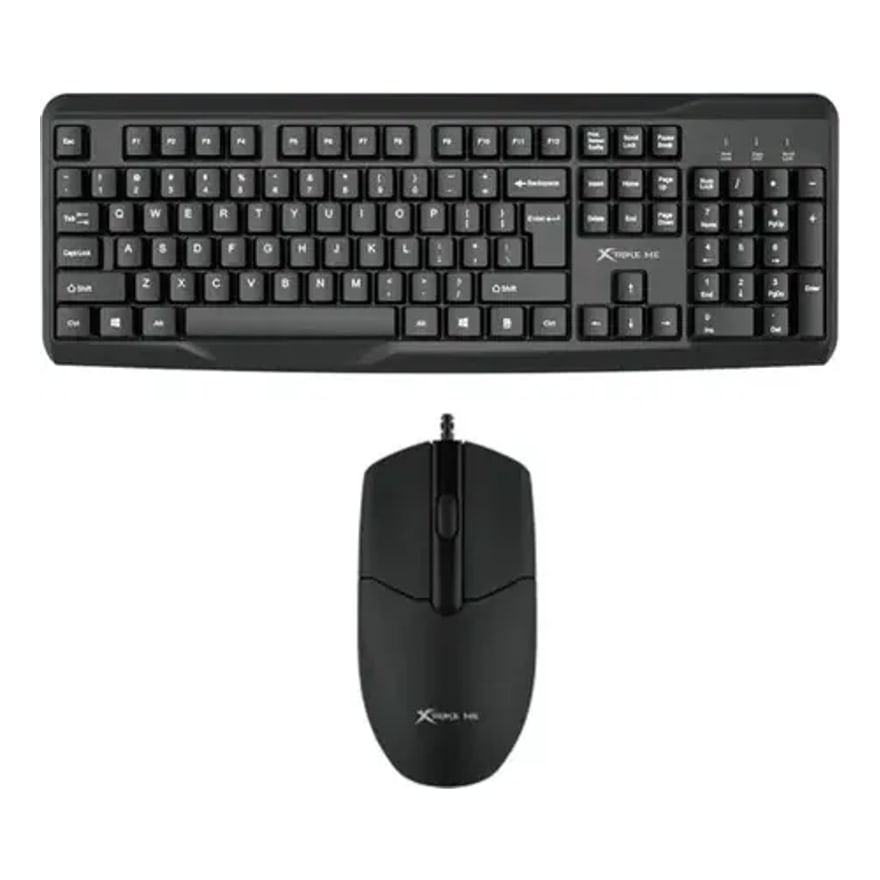 Combo teclado y mouse alámbrico Xtrike Me MK-207 numérico, silencioso, negro
