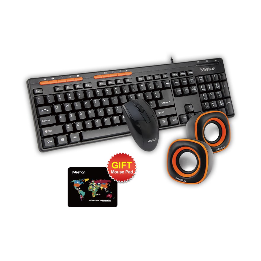 Combo teclado y mouse USB Meetion C235 numérico, de membrana, resistente al agua, negro