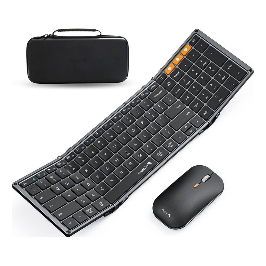 Mini combo teclado y mouse Bluetooth ultra ligero, recargable hasta 150 h, blanco