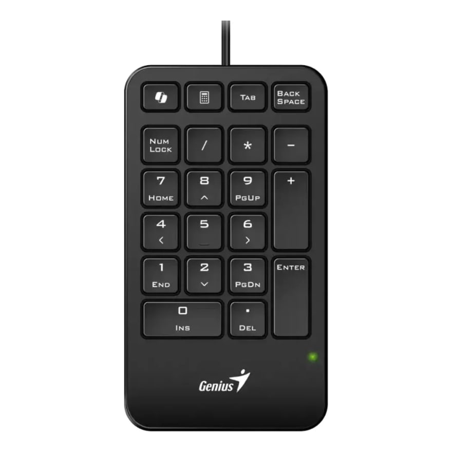 Teclado numérico alámbrico USB Genius NumPad 125 silencioso con tecla Copilot y reposamanos, negro