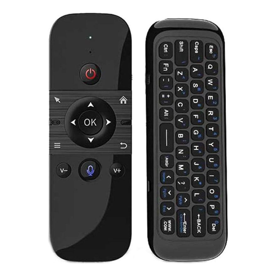 Control remoto por voz con teclado inalámbrico incorporado
