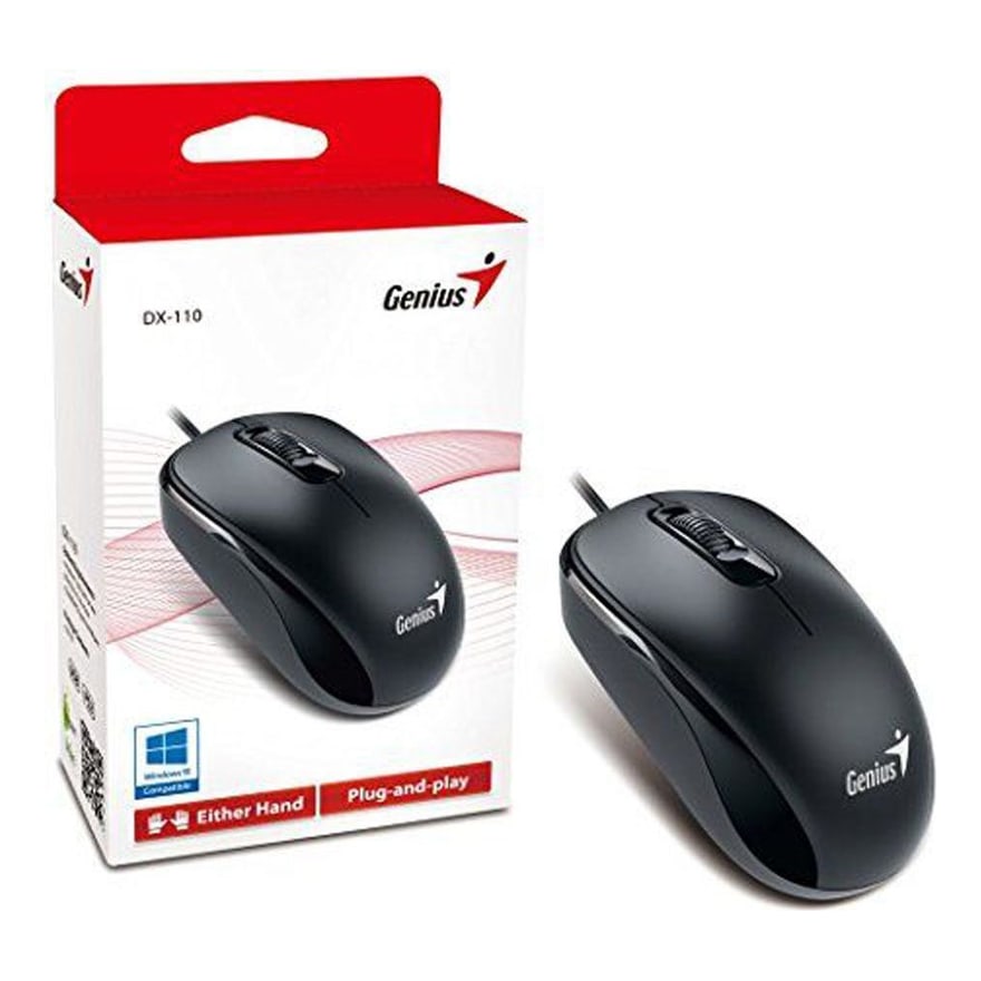 Mouse alámbrico Genius DX-110 conector USB tipo C, negro
