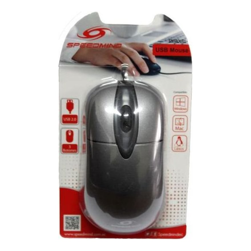 Mouse alámbrico USB Speedmind, gris