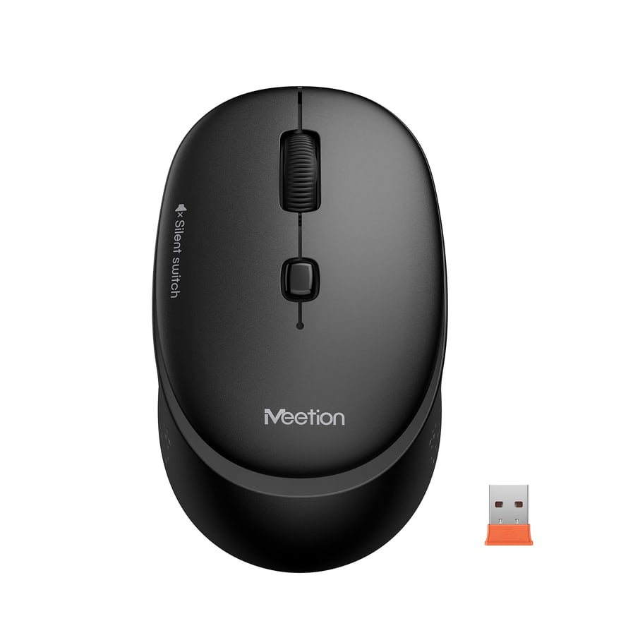 Mouse inalámbrico Meetion R571 2.4 GHz 1600 DPI 4 botones, a pila (negro, gris, azul, rosado, morado o tomate)
