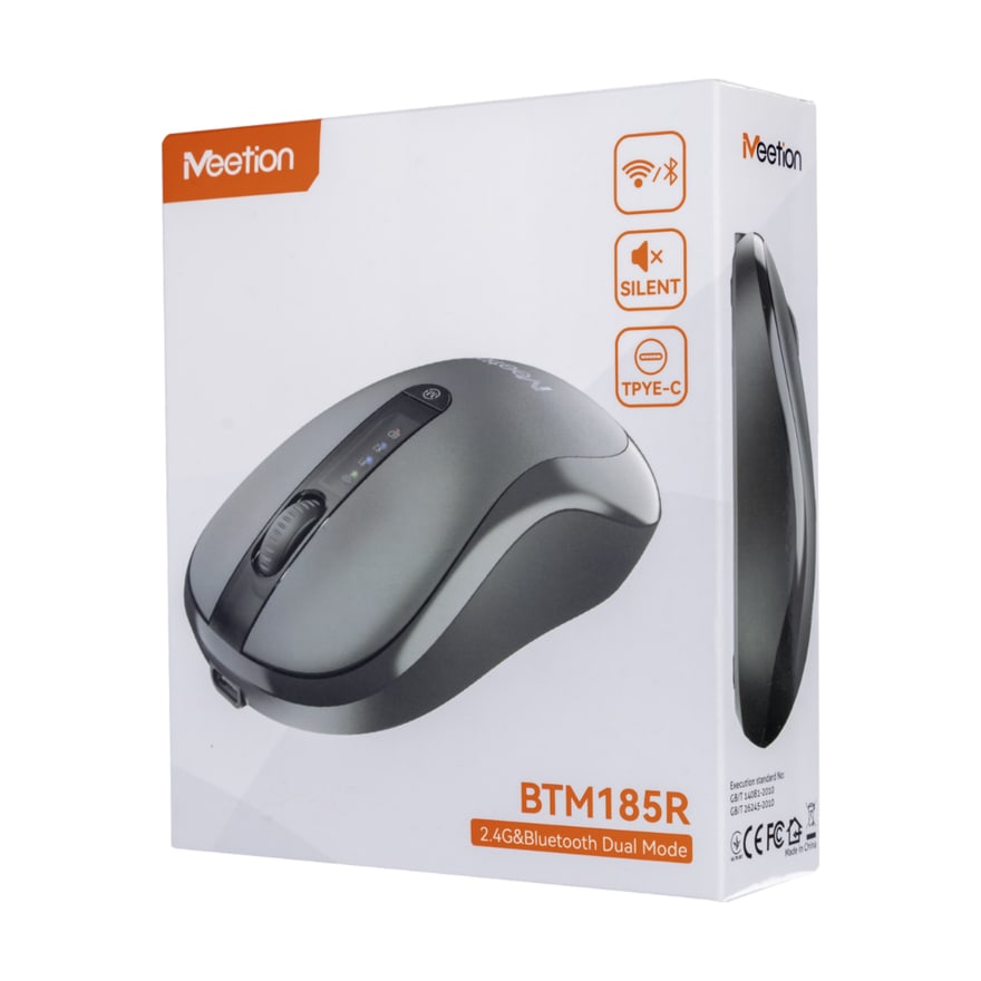 Mouse inalámbrico Meetion BTM185R 2.4 GHz y Bluetooth, negro