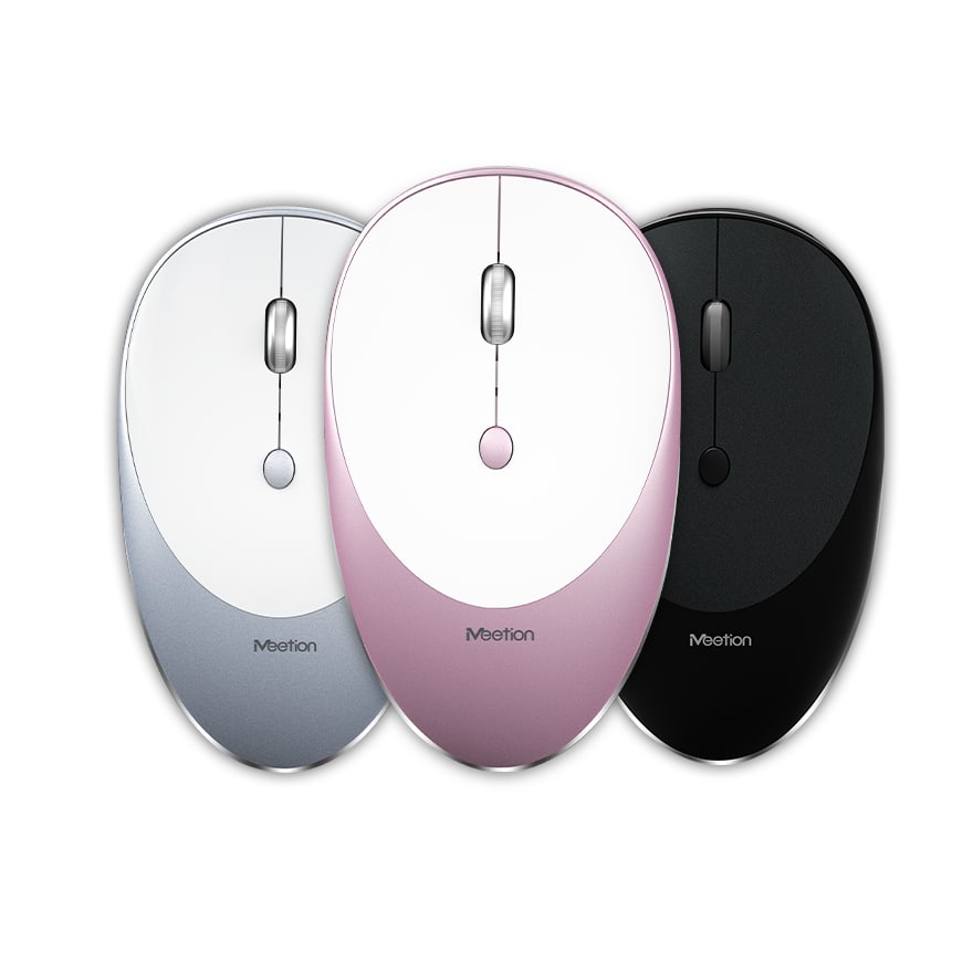 Mini mouse inalámbrico recargable Meetion MiniGo, rosado