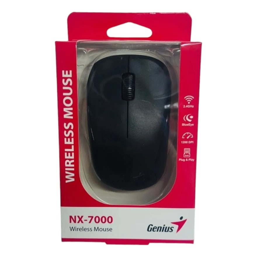 Mouse inalámbrico Genius NX-7000 con pila AA, negro