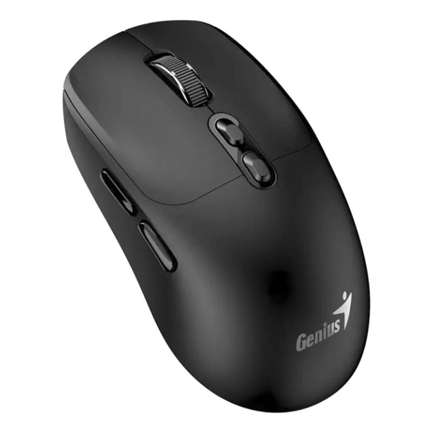 Mouse inalámbrico y Bluetooth Genius NX-8080S con botón Copilot IA, 7 botones, pila AA, rosado