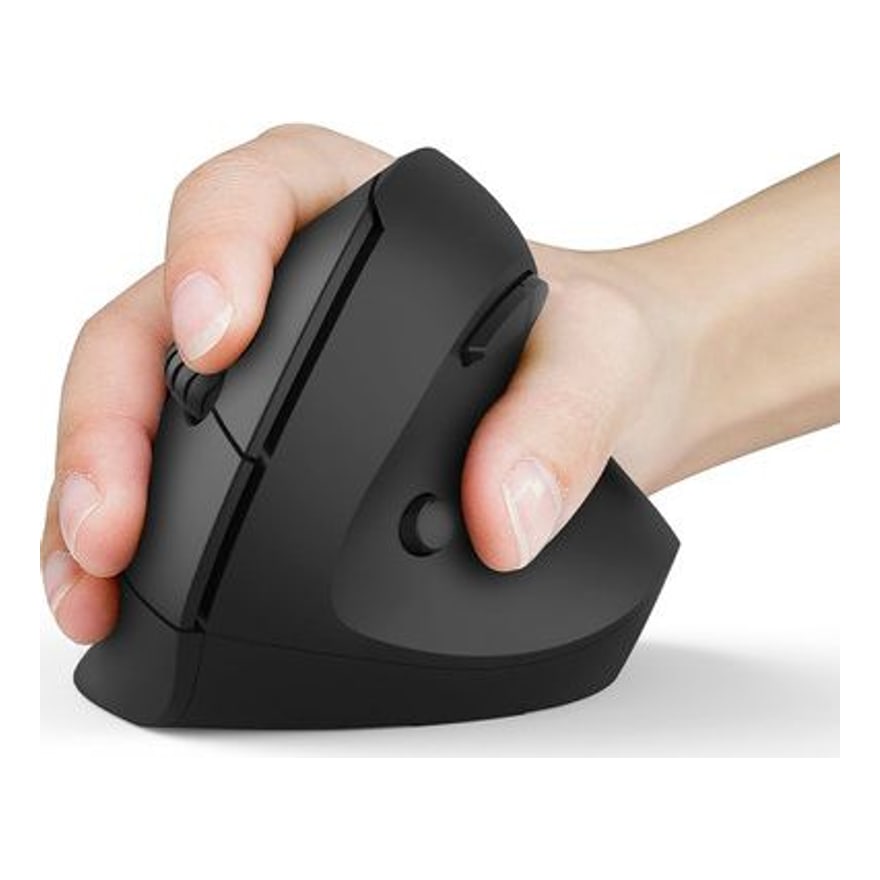 Mouse ergonómico vertical alámbrico económico, negro