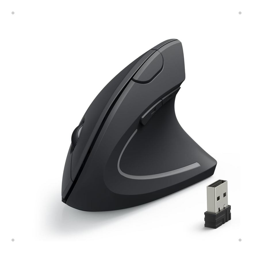 Mouse ergonómico vertical inalámbrico Anera 2.4 GHz y Bluetooth, turquesa