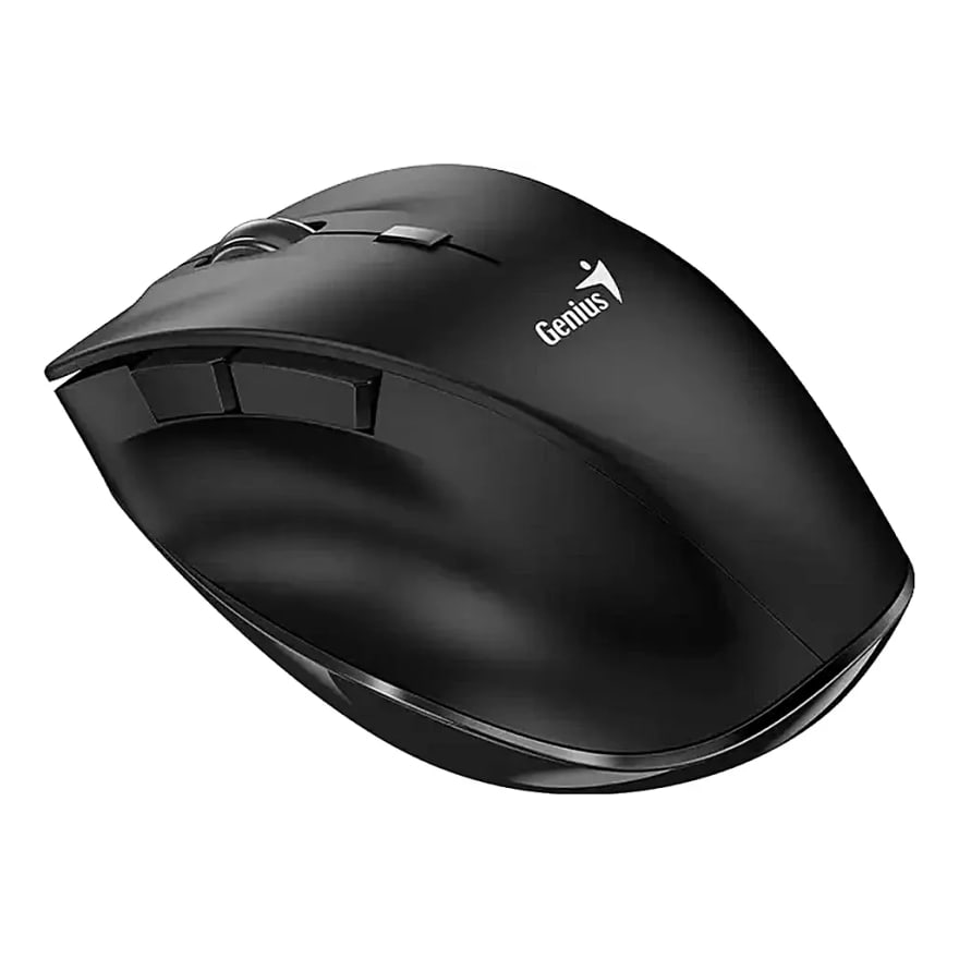 Mouse ergonómico inalámbrico y Bluetooth Genius Ergo 8230S silencioso, 6 botones, incluye 2 pilas AA, negro