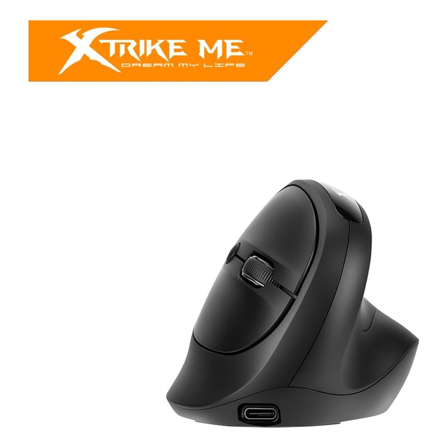 Mouse ergonómico vertical inalámbrico Xtrike Me GW-301 2.4 GHz 4000 DPI, negro