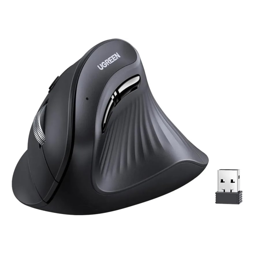 Mouse ergonómico vertical inalámbrico Anera 5 botones 1000 DPI (negro, rojo o gris)