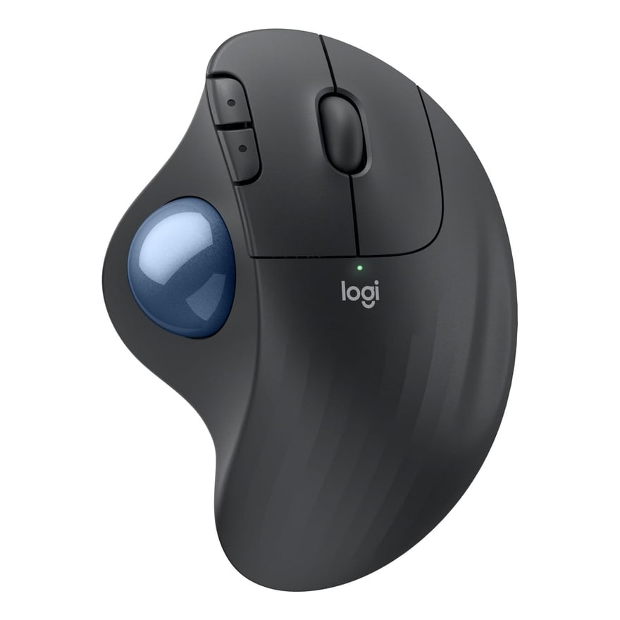 Mouse trackball ergonómico inalámbrico y Bluetooth Logitech Ergo M575S, pila AA, negro