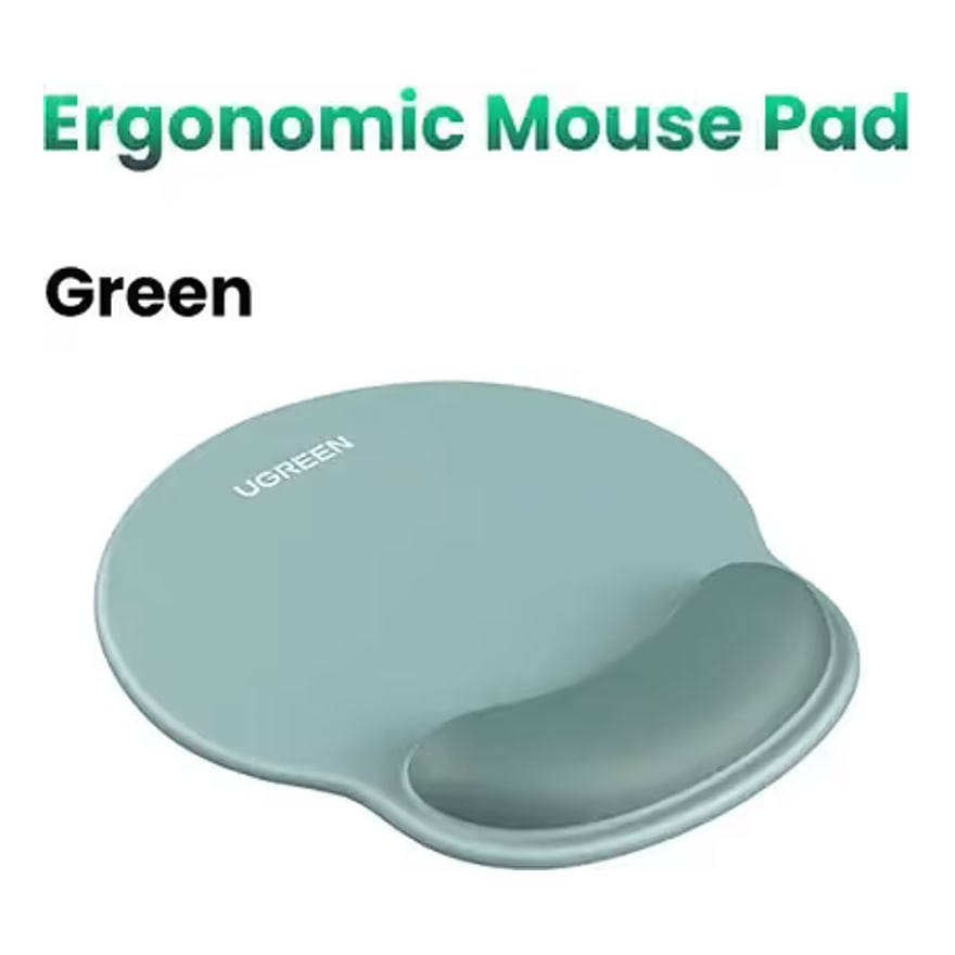 Pad para mouse ergonómico Ugreen con reposamuñecas, tejido de lycra, 220 x 245 mm, gris