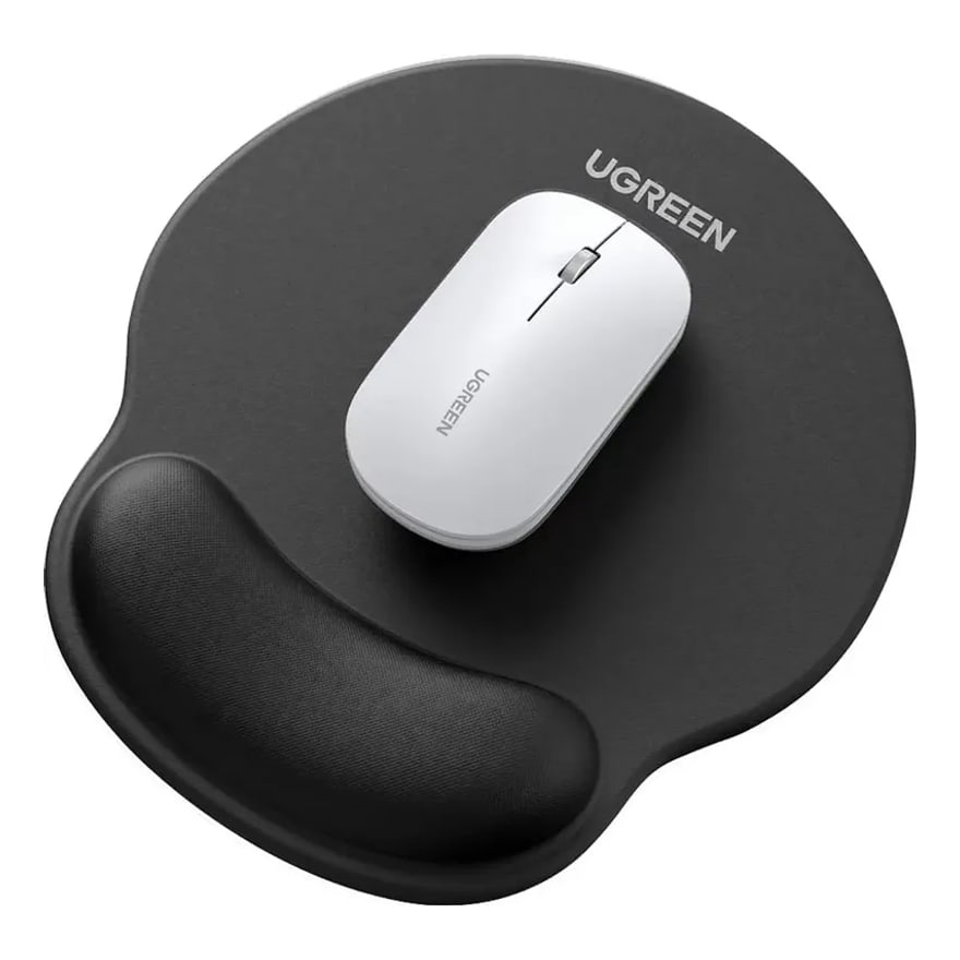 Pad para mouse ergonómico Ugreen con reposamuñecas, tejido de lycra, 220 x 245 mm, verde