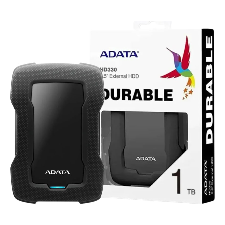 Disco Duro Externo ADATA 1TB HD330 Antishock USB 3.2 (azul, Negro, Amarillo, Rojo)