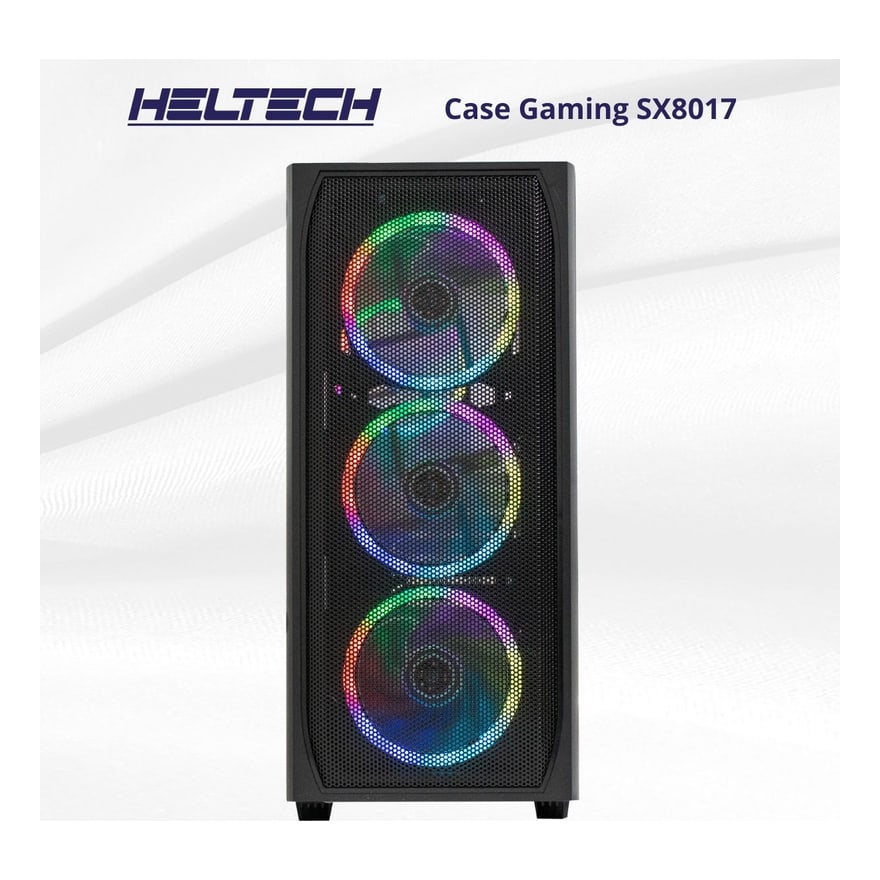 Case Gamer Heltech 8322 4 Ventiladores RGB Vidrio Templado Blanco