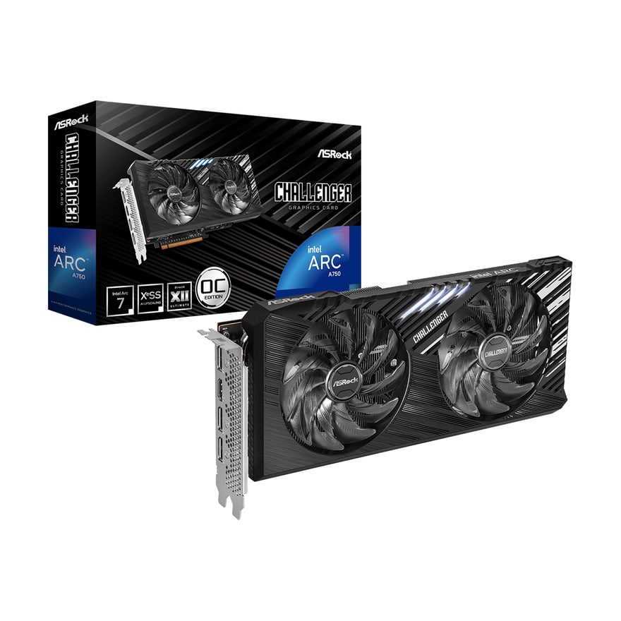 Tarjeta de Video Asrock Intel ARC A750 Challenger 8GB DDR6 2 HDMI 2 DP