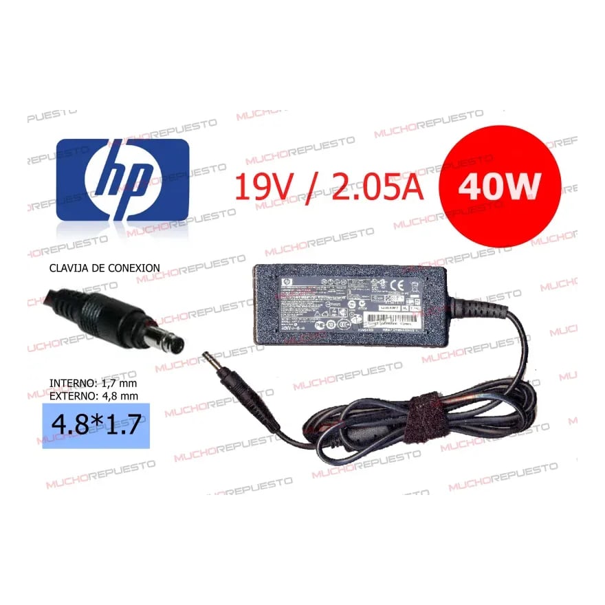 Cargador para Laptop HP 19.5V 2.05A 4.0X1.7MM