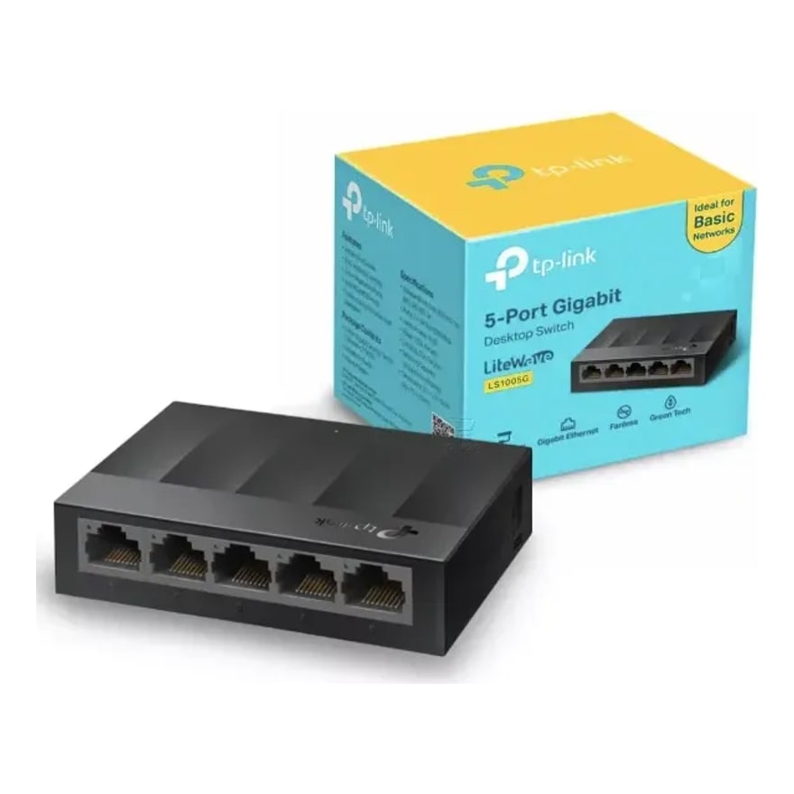Switch TP-Link LS1005G 5 puertos Gigabit, negro