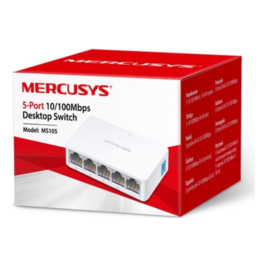 Switch Mercusys MS105 5 puertos RJ-45 10/100 Mbps de escritorio