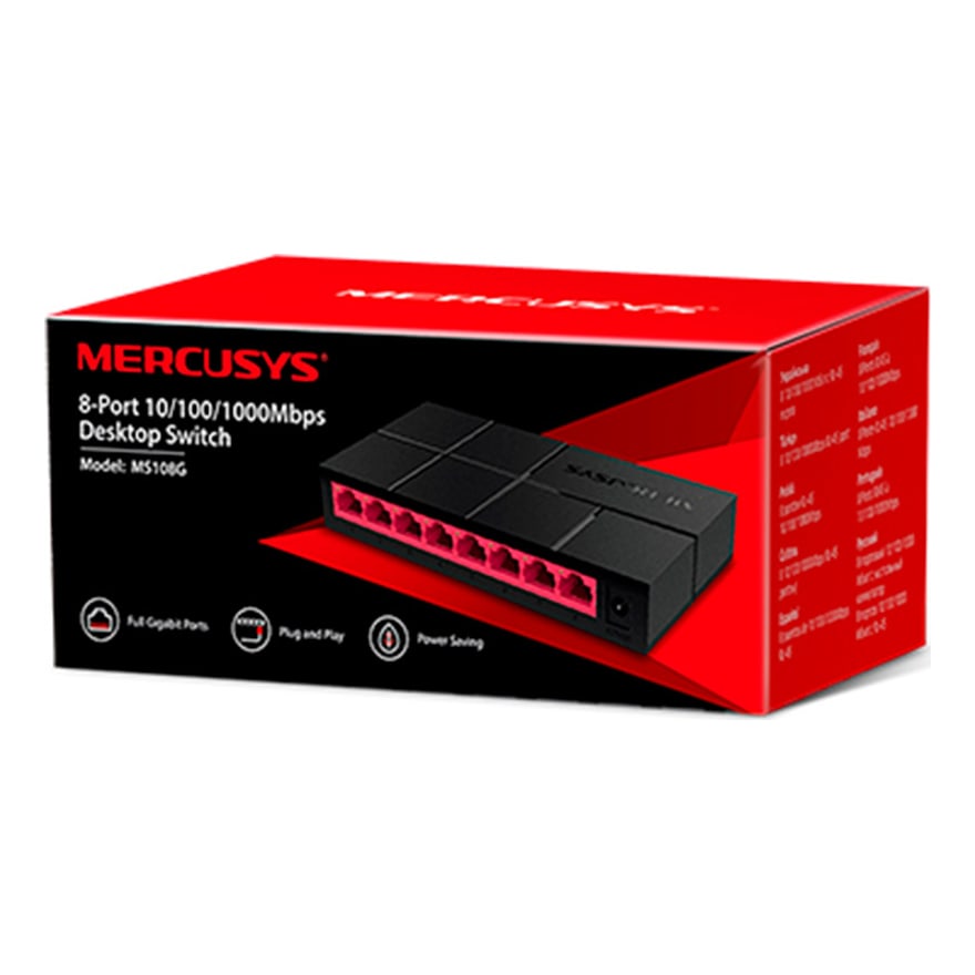 Switch Mercusys MS108 8 puertos RJ-45 10/100 Mbps de escritorio