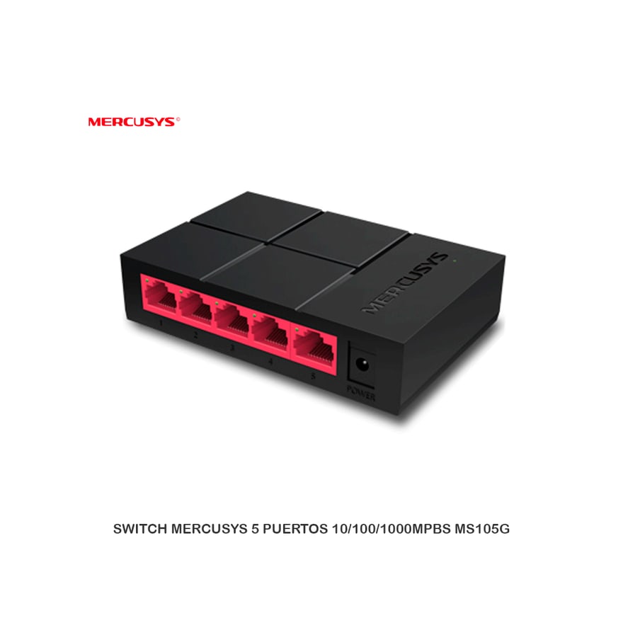 Switch Mercusys MS105G 5 puertos Gigabit 10/100/1000 de escritorio
