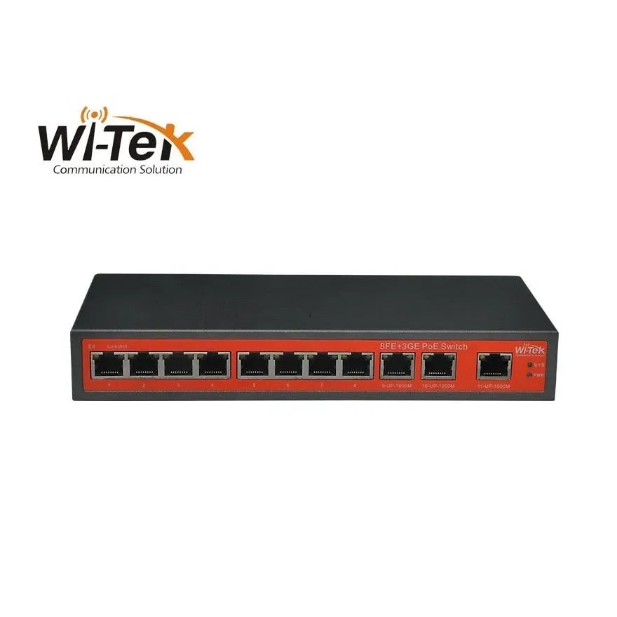 Switch PoE Wi-Tek WI-PS311G 8 puertos PoE+ y 2 puertos uplink Gigabit 10/100/1000 Mbps