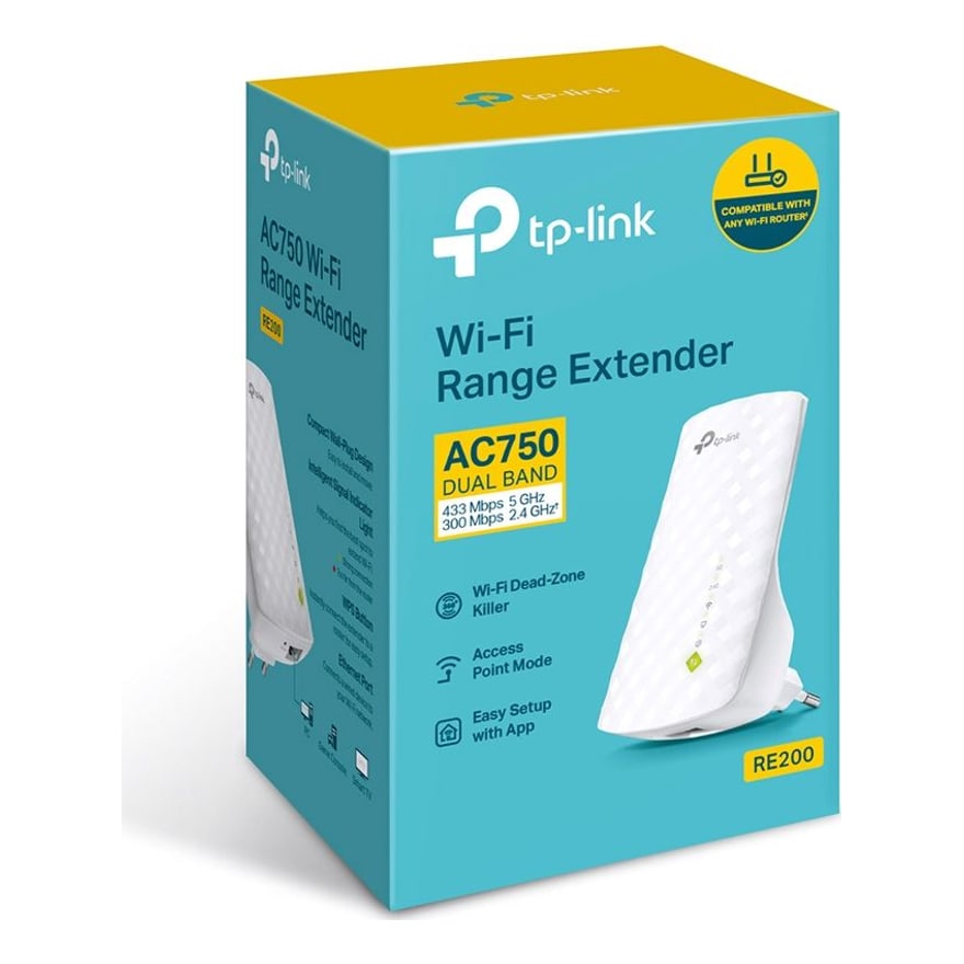 Extensor de rango WiFi TP-Link RE200 AC750 doble banda