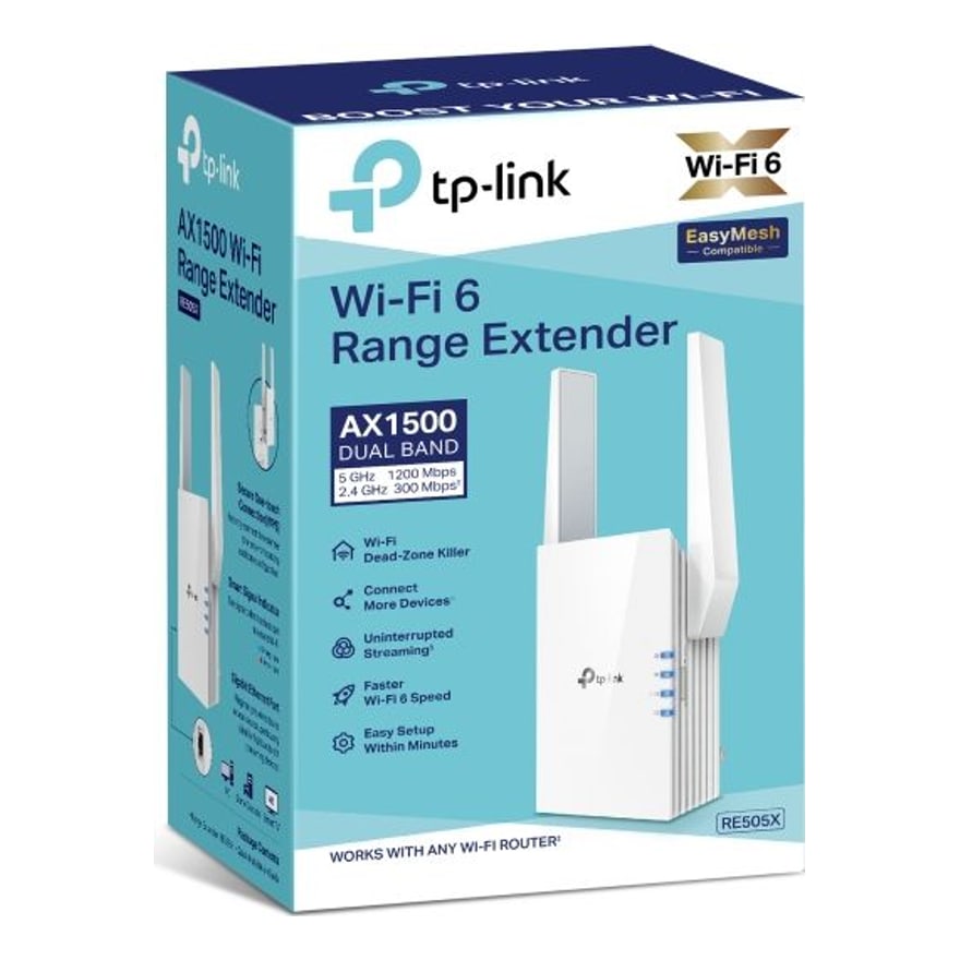 Extensor WiFi 6 TP-Link RE505X AX1500 doble banda 2 antenas